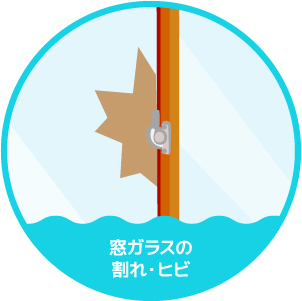 窓ガラスの割れ・ヒビ
