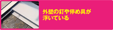 外壁の釘や停め具が浮いている
